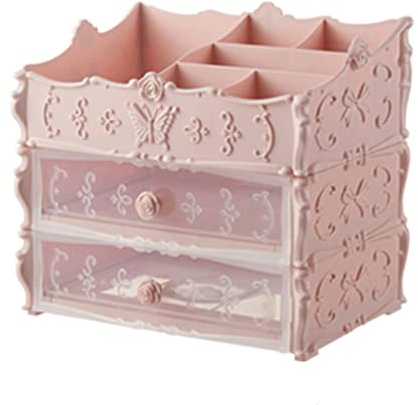 MQPALZKD Boîte cosmétique à Rose Maquillage Transparent Multifonctionnel Cosmétic Organizer Boîtes de Rangement à Domicile(Roze)
