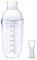 Shaker da cocktail in plastica con misurino, miscelatore per bevande a mano, shaker per tè Boba con scale, bottiglia trasparente per proteine (700 ml)