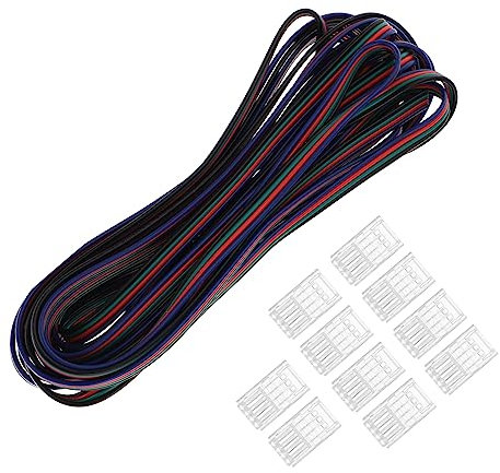 SHINEOFI 10stücke Teiliges Rgb Led Streifen Verbinder Transparente Lötfreie Steckverbinder Mit Kabel Für Flexible Und Stabile Verbindung Von Led Lichtbändern Ohne Abisolieren Installieren