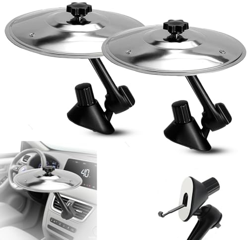 2pcs Mini Auto Drum Plate, Auto Symbol Drum Air Vent Auto, Auto Unfall Platte, Lustige Musik Auto Zubehör für Schlagzeuger und Musikliebhaber
