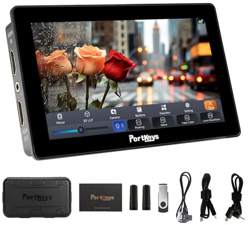 Portkeys LH5P II 5.5 Camera Monitor Touch to Focus 2000nit Touchscreen 4K HDMI in/Out, for FX3 A7S III, R5 Mark II R6 Mark II, GH6 S5 II, Z8 Z9, DSLR Camera Field Monitor