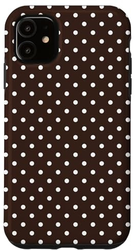 Polka Dots Braun Weiß für Frauen und Mädchen gepunktet Hülle für iPhone 11
