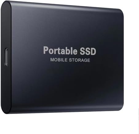 Generico Portable High Speed SSD - 1050MB External SSD Ultrathin Shockproof Compatible with PC, Mac, Android, iPhone, iPad - Available in 8TB/16TB/32TB/64TB/128TB(Black)