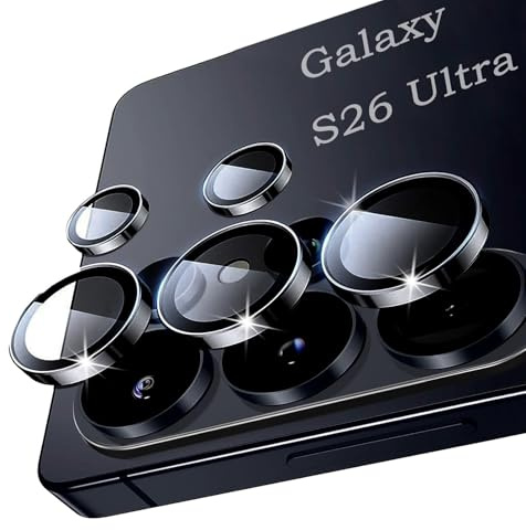 AFENGBOX 2-Pack Camera Lens Protector for Samsung Galaxy S26 Ultra 5G,9H Tempered Glass Individual Metal Ring Lens Protector,Ultra HD Scratch Resistant Camera Cover for Samsung S 26 Ultra,Black