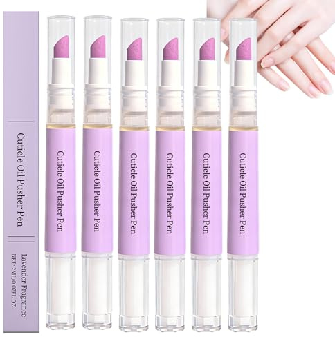 2-in-1 Nagelhautölstift, Nagelhautöl Nagelhautschieber Nagelölstift, Sanfter Nagelhautentferner Für Trockene Und Beschädigte Nägel, Nagelhäutchen, Spendet Feuchtigkeit, Stärkt, Hellt Auf (6pcs)