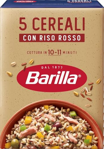 Barilla Mix 5 Cereali con Riso Rosso, Fonte di Fibre, 400g