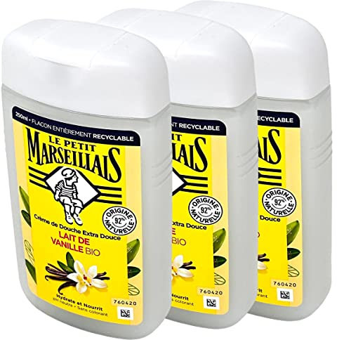 LE PETIT MARSEILLAIS - GEL DOUCHE - Lait de Vanille - Lot de 3x 250ml