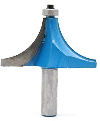 Rannb Round Over Edging Router Bit 1/2 Shank 1-1/4 Cutting Radius Double Flute Bearing Guide Corner Rounding Router Bit