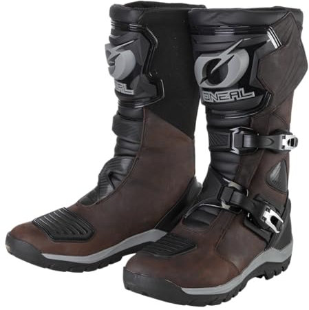 O'NEAL | Stivali da moto | Enduro Adventure | Stivale da turismo robusto e impermeabile, soletta rinforzata in metallo, plantare sostituibile | Sierra Pro Boot | Adulto | Marrone | Taglia 42