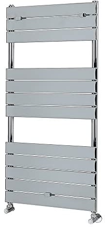Milano Lustro Chrome Flat Panel Heated Towel Rail - 1213mm x 600mm