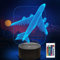 FULLOSUN Flugzeug Flugzeug 3D Nachtlicht Kinder Nachttischlampe 16 Farben ändern mit Fernbedienung Weihnachten Halloween Geburtstagsgeschenk für Kind Baby Boy