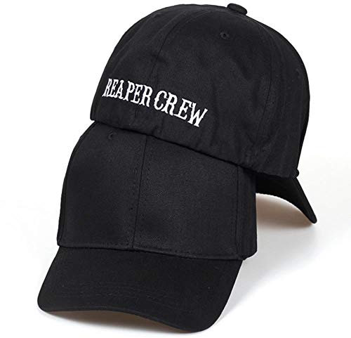 Neue Schwarze Hüte Sons of Anarchy für Reaper Crew Fitted Baseball Cap Frauen Männer Briefe Bestickter Hut Hip Hop Hut für Männer, Schwarz