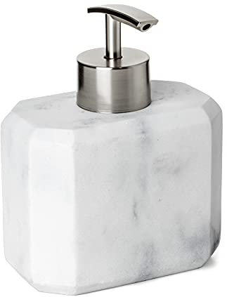 Tatay Liquid Soap Dispenser, Polyresin, Marble, 10.2 x 6.2 x 13.2