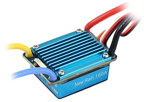 Dilwe RC étanche ESC, contrôleur de Vitesse électronique étanche ESC brossé 3S 160A avec Manuel pour Voiture RC 1/12 (ou Lager)