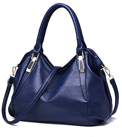 Ikaif Femmes Sac À Main Messenger Sac, Dames Grande Capacité Doux PU en Cuir D'épaule Haut-poignée Croix-Corps Sacs (Blue)