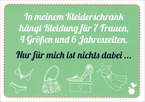 MainSpatzen Postkarte Sprüche & Humor In meinem Kleiderschrank hängt Kleidung für