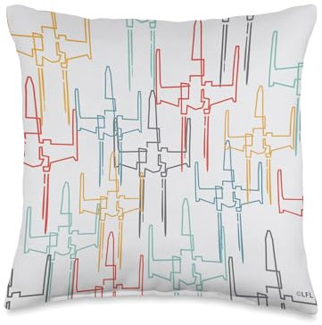 Star Wars X-Wing Starfighter Retro Print Throw Pillow, 16x16, Multicolor