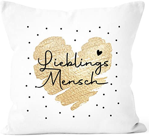 SpecialMe® Kissen-Bezug Herz Danke Geschenk Lieblingsmensch Alltagsheld Berufe Spruch Schrift Lieblingsmensch weiß 40cm x 40cm