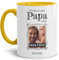 Tasse mit Spruch - Der schönste Grund Papa zu sein - Personalisierbare Keramiktasse mit Namen und Foto - Geschenk Papa - Innen & Henkel Gelb, 300 ml