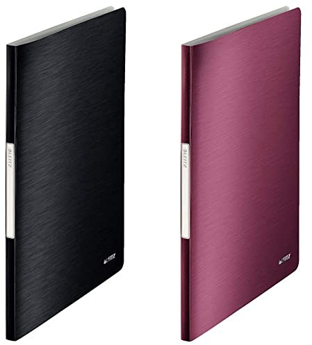 Leitz Sichtbuch Style, A4, PP, 40 Hüllen, satin schwarz & 39590028 Sichtbuch Style Sichtbuch Style, A4, PP, 40 Hüllen, granatrot
