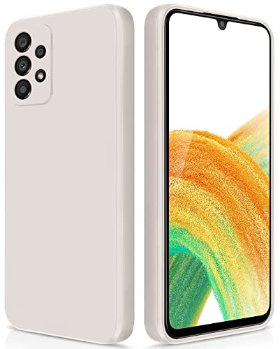 GiiYoon Coque pour Samsung Galaxy A33 5G Case en Silicone, Étui de Protection Antichoc Housse Case Ultra-Mince avec Couche Intérieure en Fibre et Protection pour Caméra, Blanc