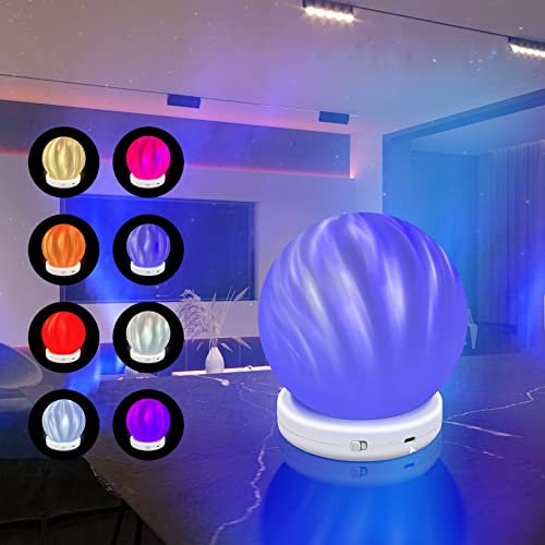 Farbwechselndes LED Globe-Licht, Magic Ball Ambient Night Lamp, RGB Automatische Allmähliche Verträumte Aurora-Licht, Knopfsteuerung und 2-Lichtmodi, Stromversorgung für Gebrauch Anschließen