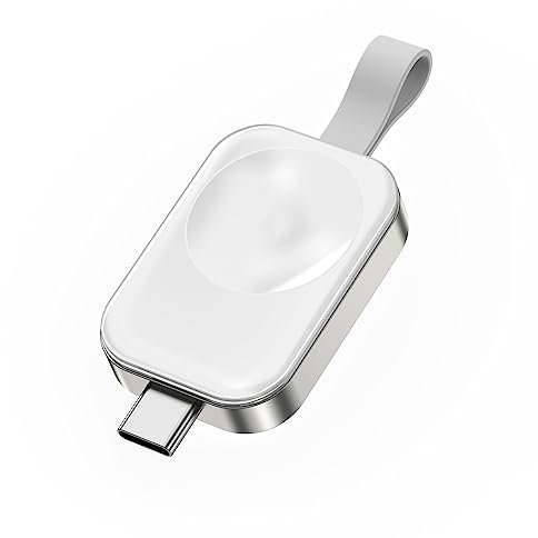 MMOBIEL Wireless Charger Kompatibel mit Apple Watch - Kompaktes USB-C Ladegerät Kompatibel mit Apple iWatch - Magnetisches Schnellladegerät für AirPods - Reiseladegerät