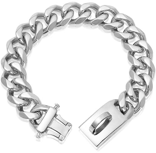 Rostfreier Stahl Hundehalsband Metall Hundehalsband Hundekette Pet Halsband für mittlere und große Hunde(40cm)