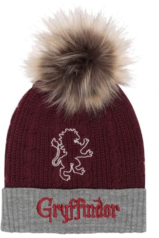 Harry Potter Hut Gryffindor House Fur Pom Burgunderrot