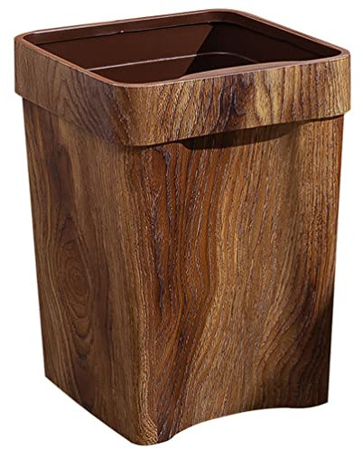 Poubelle Poubelles Décoratives Imitation Grain De Bois Poubelle De Grande Capacité Poubelles