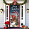 Greenyre Weihnachten Tür Abdeckung Dekoration,91cm x 203cmWeihnachtsmann Tür Decke Weihnachten Tür Hängen Banner Hintergrund, Weihnachtsbanner für Haus Haustür Veranda Weihnachten Deko