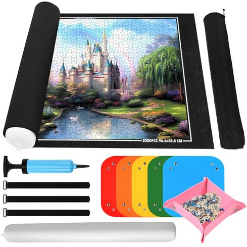 Joycabin Puzzlematte - Tragbare Rollmatte für 1000, 1500, 2000 Teile - Teppich zum Aufbewahren und Transportieren von Puzzles