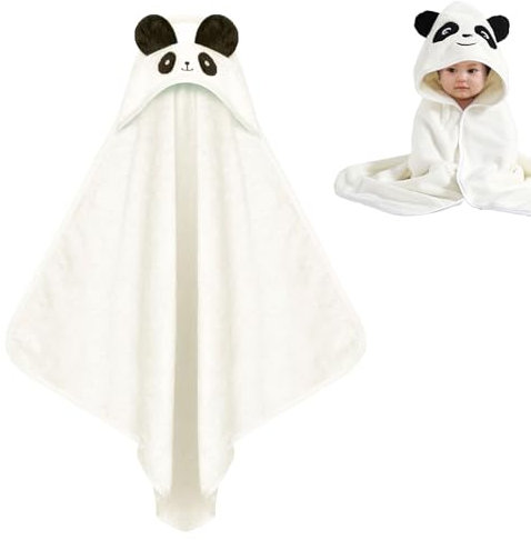 TMRBBesty Babybadetücher,Kapuzenhandtuch Kinder,Baby Handtücher Kapuze,Kapuzenhandtuch Babe,Baby Badehandtuch mit Kapuze,Geeignet für Kinder im Alter von 0-3,Panda Muster,80x80 cm