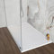 Piatto doccia 80x140 cm bianco effetto pietra in resina, spessore 3 cm e scarico con canalina, riducibile su misura ARGO