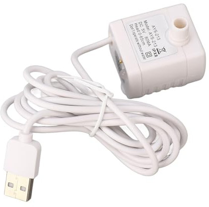 KENANLAN Pompe à eau silencieuse pour animaux domestiques - Empêche les brûlures à sec - Alimentée par USB - Moteur CC sans balais - Mini pompe distributeur d'eau pour chat - Blanc - Classique