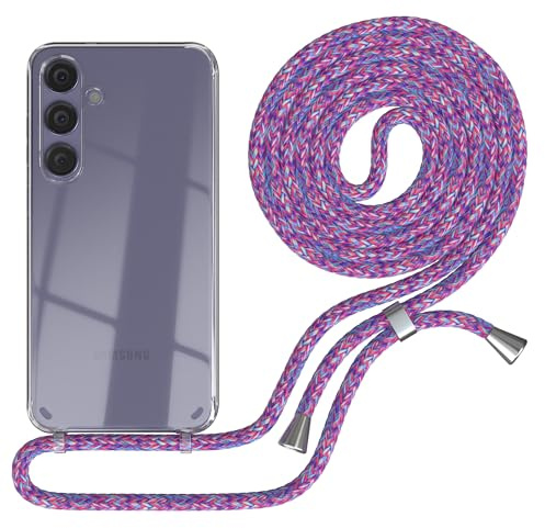 EAZY CASE - Handykette kompatibel mit Samsung Galaxy S24 Plus Kette zum Umhängen für Galaxy S24 Plus Hülle mit Band aus Silikon stoßfeste transparente Handyhülle als Fallschutz in Unicorn