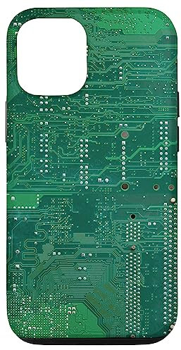 Carcasa para iPhone 12/12 Pro Placa base Microchip Circuito Verde TI Ordenador Fondo