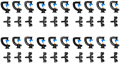 Niiyen Juego De 20 Boquillas De Aspersor, Boquillas De Nebulización para Jardín, Cabezal De Aspersor Colgante, Aspersor De Nebulización para Sistema De Riego De Césped