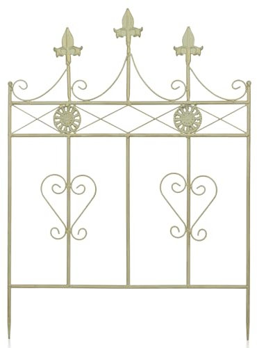 Moritz Rankgitter bodennah 70 x 51 cm Zaun Zaunelement weiß als Stütze für Pflanzen Rankhilfe Metall Deko