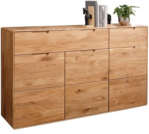 Lomadox Kommode Massivholz geölt 149 cm breit Sideboard Schrank Anrichte Wohnzimmerschrank Wohnzimmermöbel modern in Wildeiche