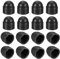 sourcing map Lot de 150 cache-écrous hexagonaux M4 en plastique noir pour vis hexagonales, boulons