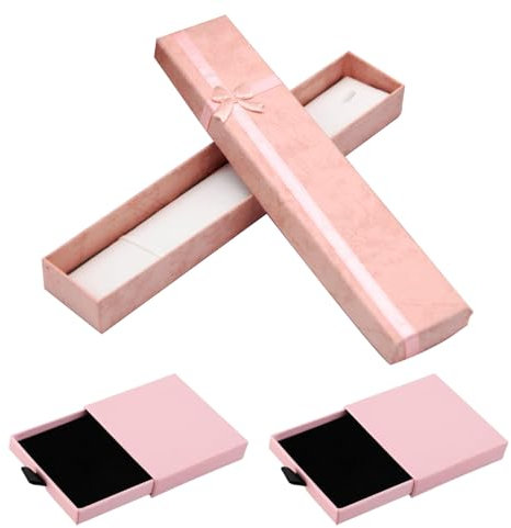 Rectangle Jewellery Gift Boxes, Necklace Storage Box Necklace Display Box ,Women Necklace Case,Jewellery Storage Bracelet Box for Wedding Birthday Valentine's Day Christmas