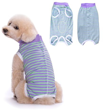 Tibapla Traje de Recuperación para Perros, Body Postoperatorio para Perros, Ropa de Noche Transpirable para Perros, Trajes de Protección de Heridas para Perros Gatos Después de la Cirugía (M)