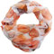 J26 Dots Punkte Seide Sommer Kreis Loop Farbverlauf Silk Uni Rundschal Schlauchschal Stola Schal leicht (Kreis Orange)