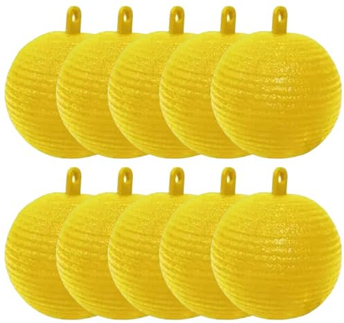 Veesper 10 Pezzi Trappola per la Mosca della Frutta, Palla Catcher appiccicosa Gialla appiccicosa da 3 Pollici, Multifunzione per Il Controllo dei parassiti da Giardino e Interni