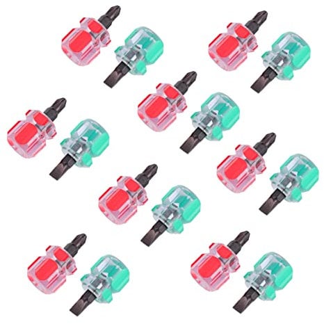 SHINEOFI 10 Pcs Mini Screwdriver Kit Steel Slotted Flathead Ratchet for Machine Repair Portable Hand Tool