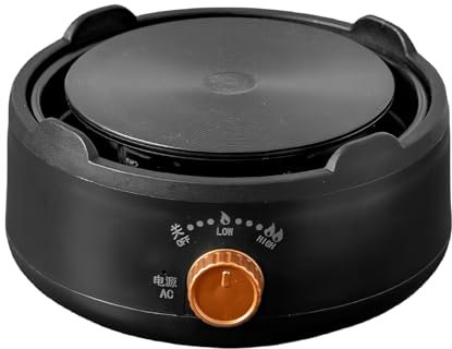 Weqizuerqi Pequeña Cocina Eléctrica | Calefacción Eléctrica Portátil,Hornillo de Cocina Ajustable para Hervidor y Cocción Interior Exterior Camping Picnic