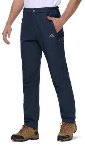 Rdruko Skihose Herren Wanderhose Warme Softshellhose Wasserdicht Thermohose | Wasserdicht Winterhose Winddicht Schneehose Fleece Gefüttert Outdoorhose Winter Snowboardhose Trekkinghose Freizeithose