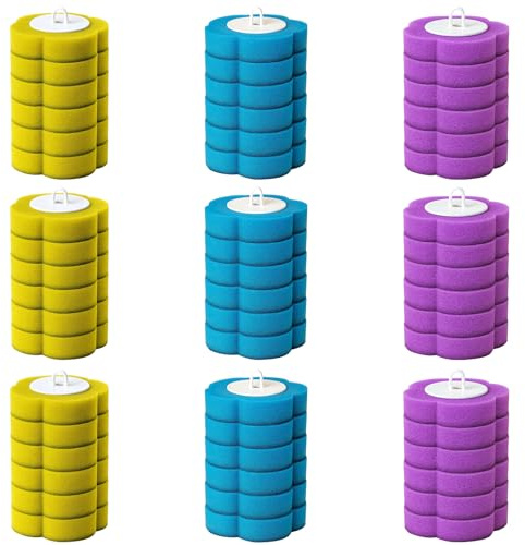 54 Pack Disposable Toilet Brush Refills, Toilet Brush Heads, Hygienic Disposable Cleaning System for Bathroom, Sink and Tile, Blue, Purple, Yellow Replace Heads
