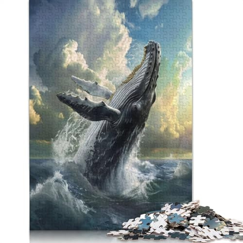 500-teiliges Whales Leap-Puzzle für Erwachsene, Holzpuzzles, Lernspiele für Kinder, 500 Teile (52 x 38 cm)